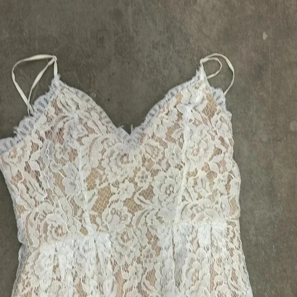 Dex White Lace Spaghetti Strap Midi Dress - Picture 2 of 5